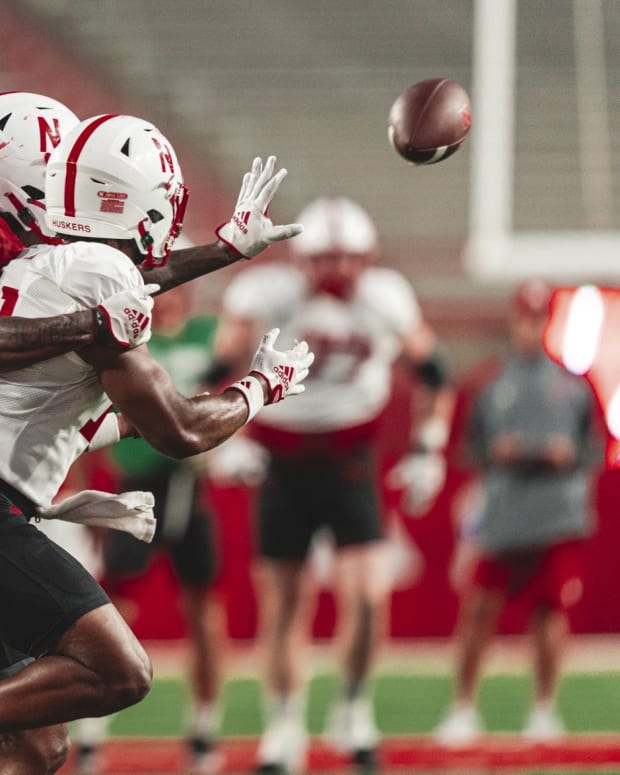 Defensive back 2023-08-24 Nebraska football practice mock game